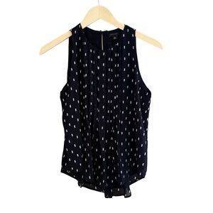 Ann Taylor Sleeveless Blouse Blue White‎ Print Size XS